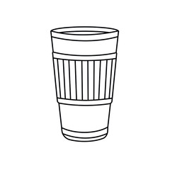 Paper cup for coffee.Coloring book antistress for children and adults.Zen-tangle style.Black and white drawing