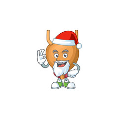 Friendly bladder Santa cartoon character design with ok finger