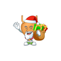 Santa bladder Cartoon character design with sacks of gifts