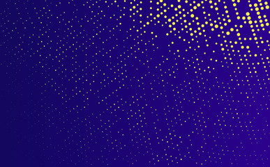 Black minimalistic abstract background. Business presentation, web banner vector backdrop. Mosaic with golden effect. Yellow, beige shiny particles wave. Halftone dots, sparkles texture illustration