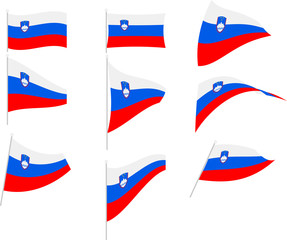 Vector Illustration of Set with Slovenia Flag