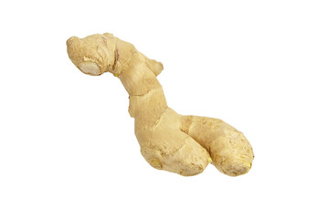 Ginger root isolated on white background, fresh ginger rhizome