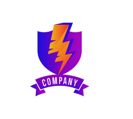 Lightning Shield Logo Vector Icon Design Template