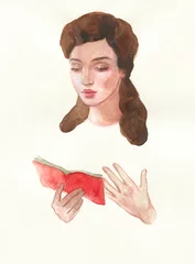 woman read. watercolor painting  © Anna Ismagilova