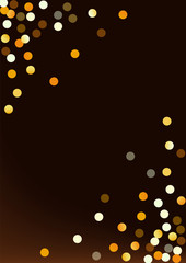 Yellow Rain Vector Brown Dark Background. 