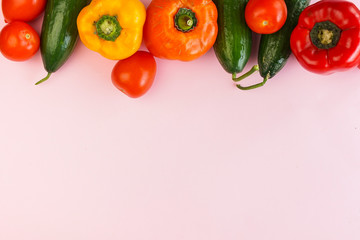 selective focus, colored vegetables, the concept of proper nutrition