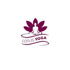 lotus woman yoga silhouette logo
