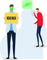 Doctor holding cardboard written 