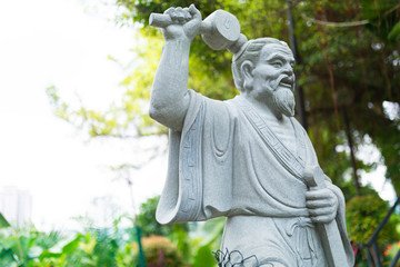 Obraz premium Decor in Chinese Kram. Stone statues close up