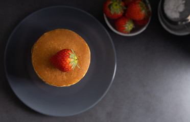 Homemade pancakes with strawberry's