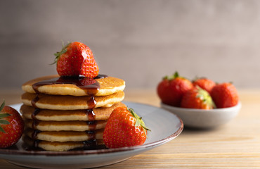 Homemade pancakes with strawberry's