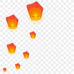 Chinese flying lantern on a transparent background © la vector
