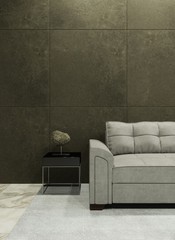 3d render. Bright interior - living room