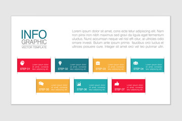 Vector iInfographic template for business, presentations, web design, 7 options.