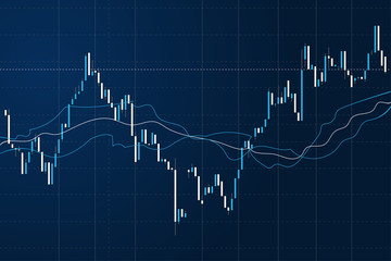 Stock market graph against a dark background. Forex market, trading