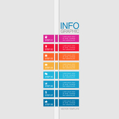 Vector iInfographic template for business, presentations, web design, 8 options.