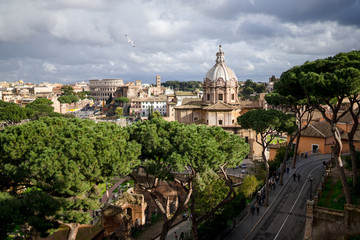 Fototapeta na wymiar View from Piazza Venezia-Rome