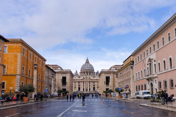 Fototapeta na wymiar View to vatican, saint Peter basilica