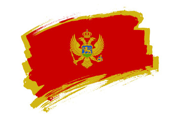 Flag of Montenegro. Montenegro banner brush concept. Horizontal vector Illustration isolated on white background.  