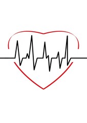 red heart with cardiogram, healthcare, life insurance business concept, world heart day, world health day. World Heart Rate Week. cardiogram icon