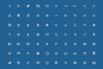 Set of minimal mobile application icons. Mobile app ui kits concept Illustration. Vector