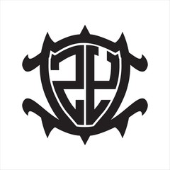 ZY Logo monogram isolated with frame shield shape design template