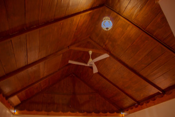 A shot of cottage ceiling