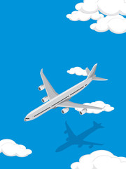Fototapeta premium Aeroplane on blue sea background