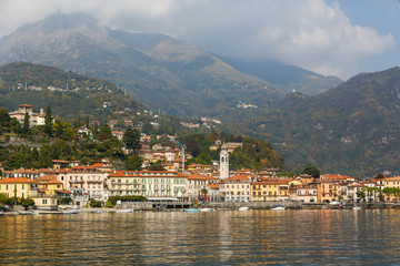 Naklejka na ściany i meble Menaggio town over the Lake Como in Lombardy region, Italy