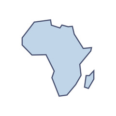 Abstract Africa map icon in flat style. Isolated vector