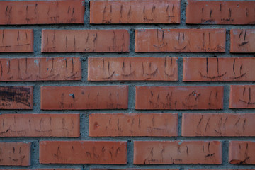 Fototapeta premium brick wall background with black smileys