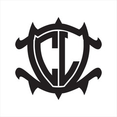 CL Logo monogram isolated with frame shield shape design template