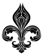 A Fleur De Lis coat of arms heraldic graphic design element - obrazy, fototapety, plakaty
