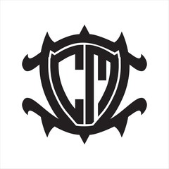 CM Logo monogram isolated with frame shield shape design template