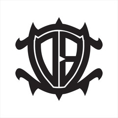 DB Logo monogram isolated with frame shield shape design template