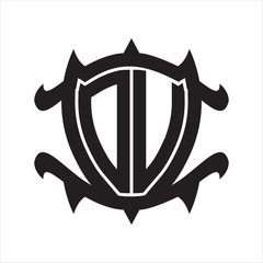 DU Logo monogram isolated with frame shield shape design template