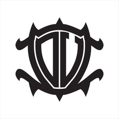 DV Logo monogram isolated with frame shield shape design template