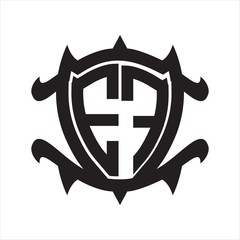 EF Logo monogram isolated with frame shield shape design template