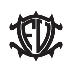 FV Logo monogram isolated with frame shield shape design template