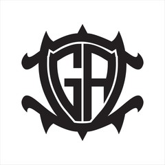 GA Logo monogram isolated with frame shield shape design template