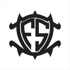 FS Logo monogram isolated with frame shield shape design template