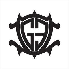 GE Logo monogram isolated with frame shield shape design template