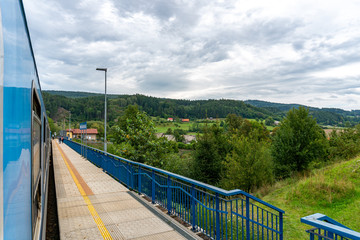 Regional Czech DMU train in mountains