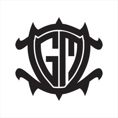 GM Logo monogram isolated with frame shield shape design template