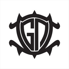 GN Logo monogram isolated with frame shield shape design template