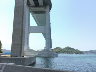 Scenery of the Seto Inland Sea and Kurushima Kaikyo Bridge
