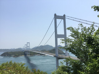 Scenery of the Seto Inland Sea and Kurushima Kaikyo Bridge