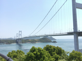 Scenery of the Seto Inland Sea and Kurushima Kaikyo Bridge