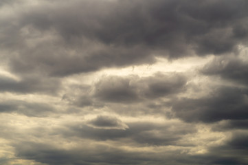 Obraz premium Dark clouds, Gloomy sky, The sky is gloomy, the sky in bad weather over the city
