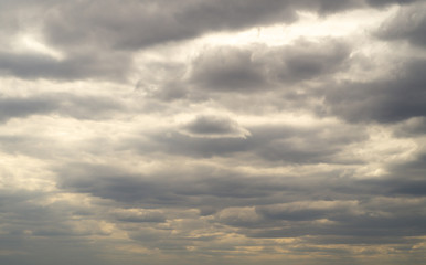 Fototapeta premium Dark clouds, Gloomy sky, The sky is gloomy, the sky in bad weather over the city